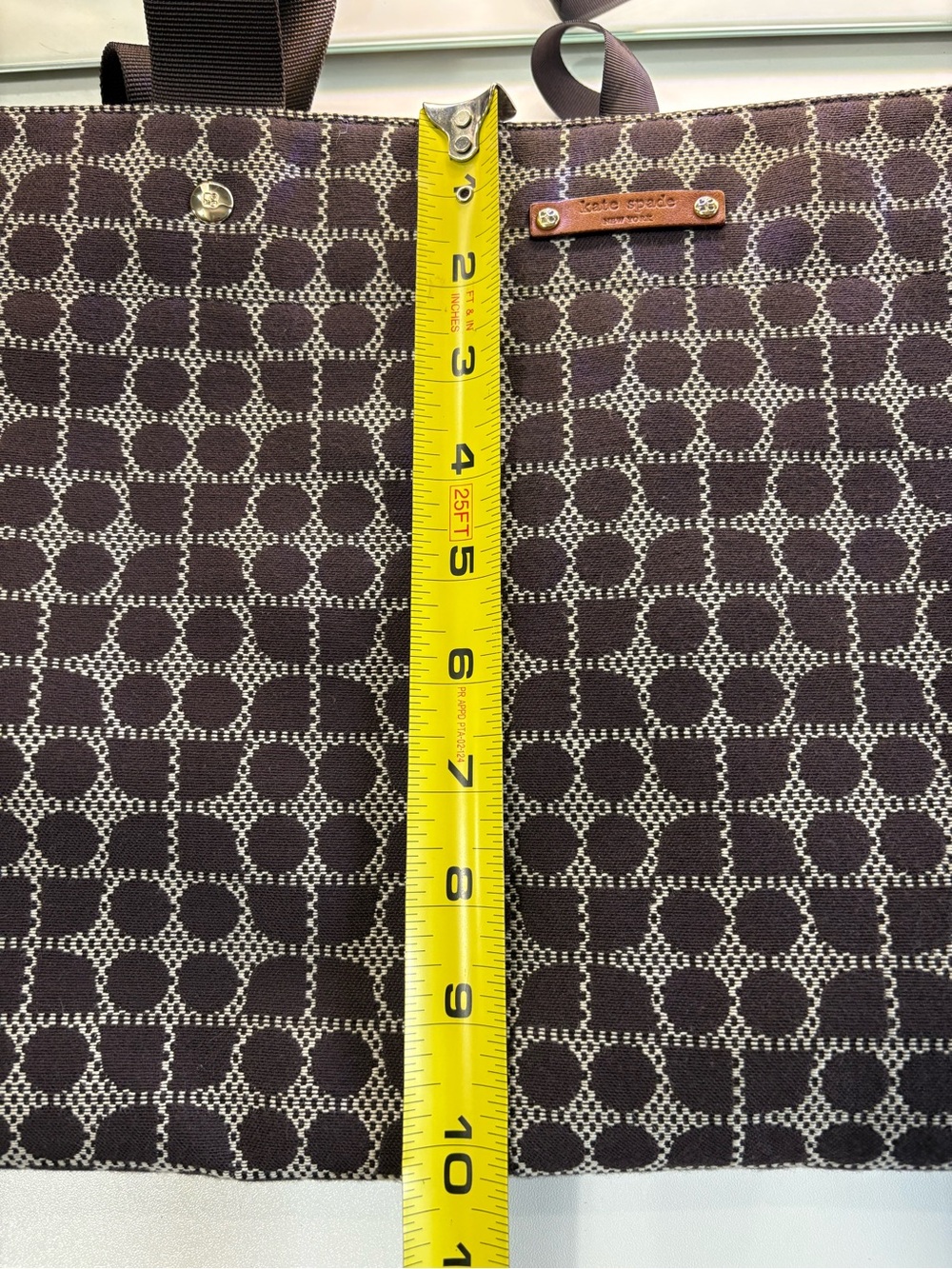 kate spade Brown and Cream Printed Tote with Dark Brown Straps - Picture 11 of 16